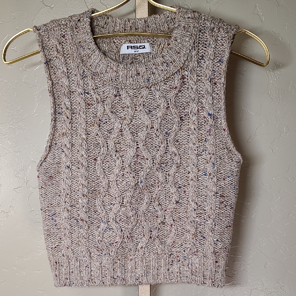 RSQ Speckled Knit‎ Sweater Cropped  Vest
